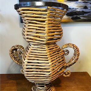 Artisan Woven Basket Vase
